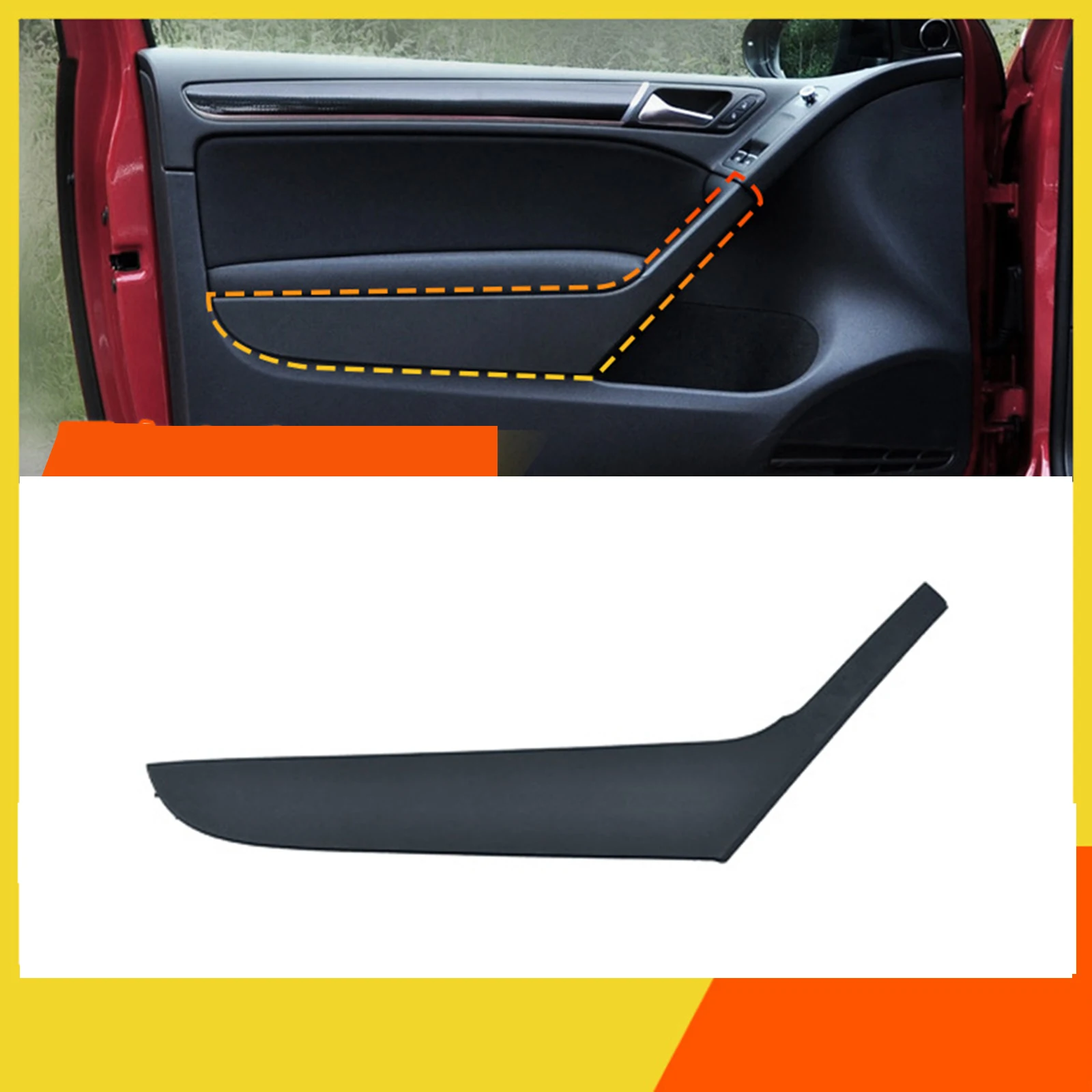 Inner Door Panel Handle Outer Pull Cover Decor For Volkswagen VW Golf 6 Coupe 2 Door 2009 2010 2011 2012 2013