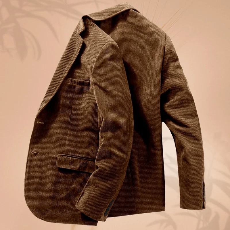 

Corduroy Men's Suit Jacket Single-Button Lapel Suit Jacket Business Formal Jacket Suitable Banquet Wedding Men's Formal Wear