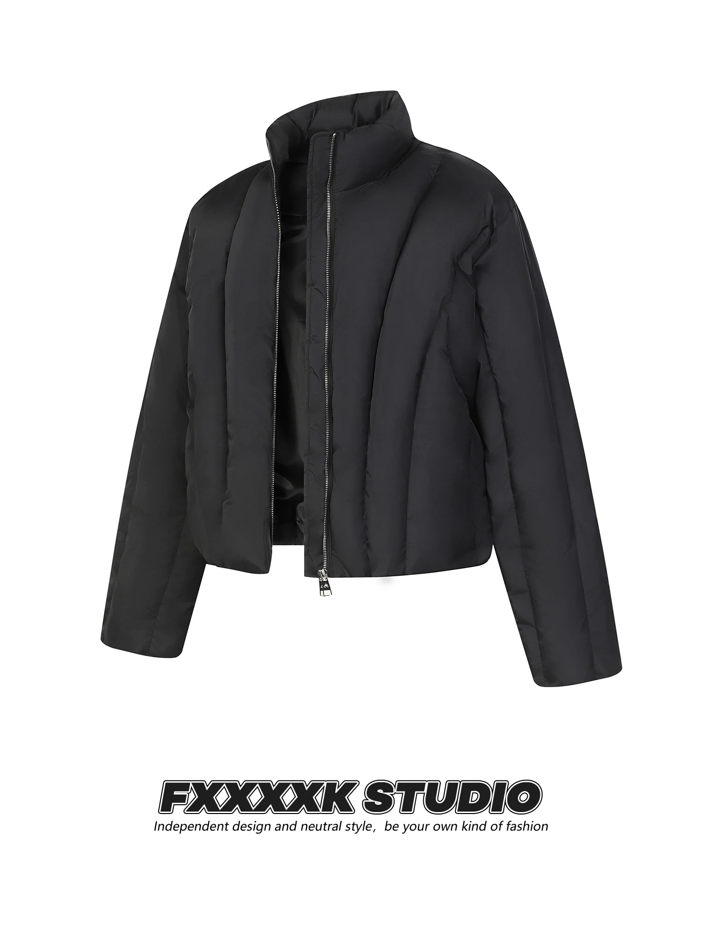 

Мужская верхняя одежда FXK: Оригинальный американский трендовый бренд, дизайнерский крой в стиле пэчворк, воротник-стойка, теплая толстая хлопковая куртка