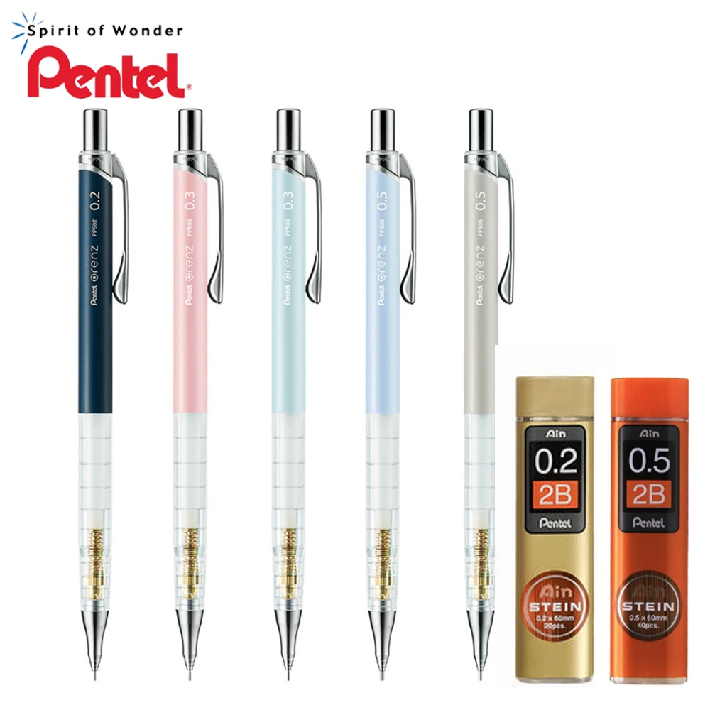 Japan Pentel Mechanical Pencil Limited Anti-break Lead 0.3/0.2/0.5 Metal Grip Professional Drawing Office Supplies Stationery