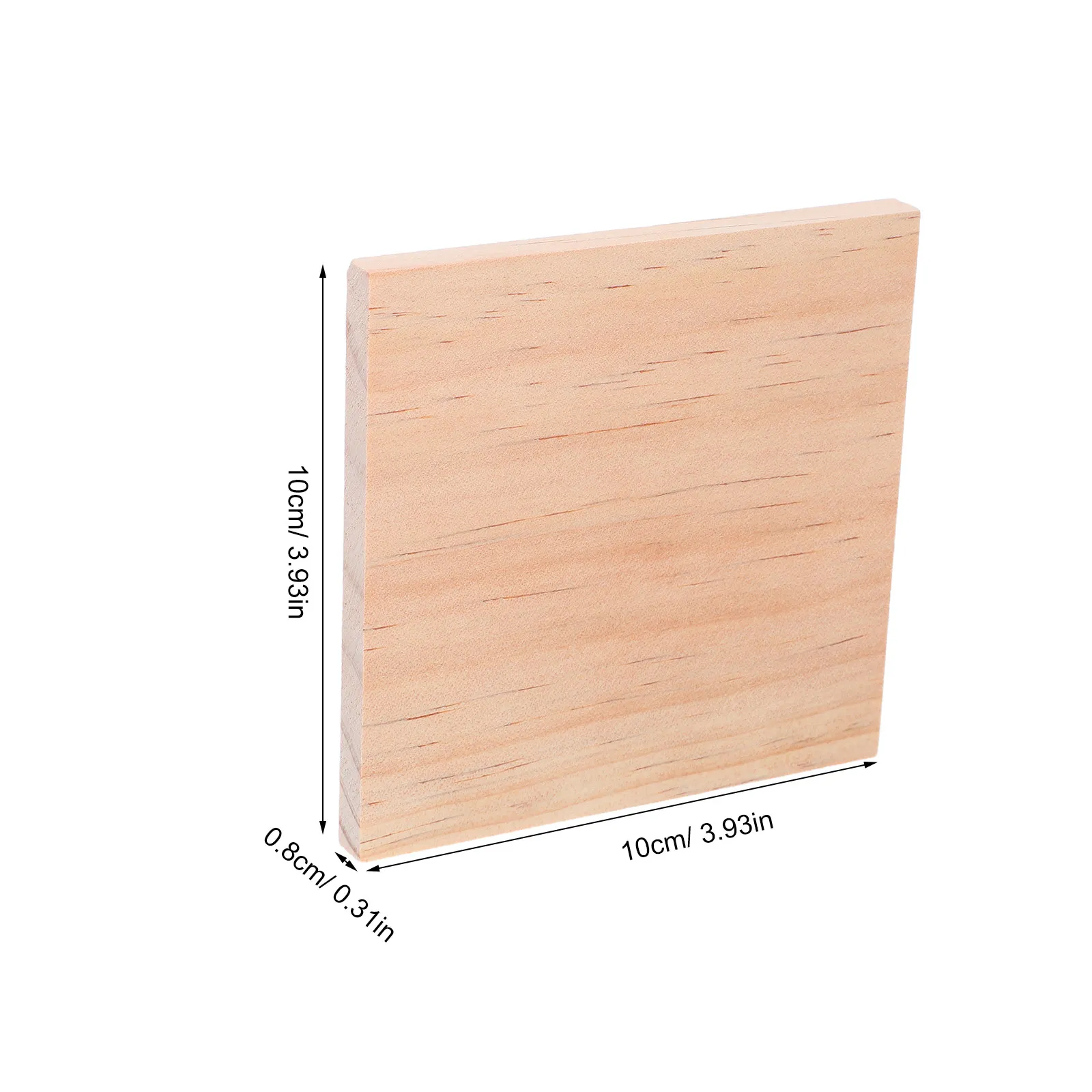 10Pcs Square Unfinished Wood Pieces Natural Craft Wood Squares for Painting Engraving Pyrography Carving Home Decor DIY
