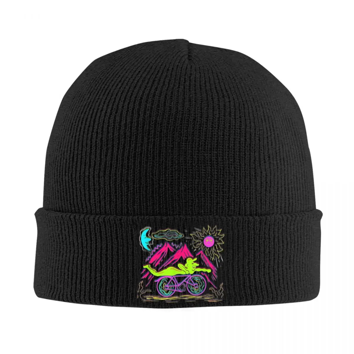 Bicycle Day 1943 LSD Acid Hofmann Trip Hallucinogen Bonnet Hats Beanie Hats Design Knitted Hat Spring Men Women Outdoor Cap