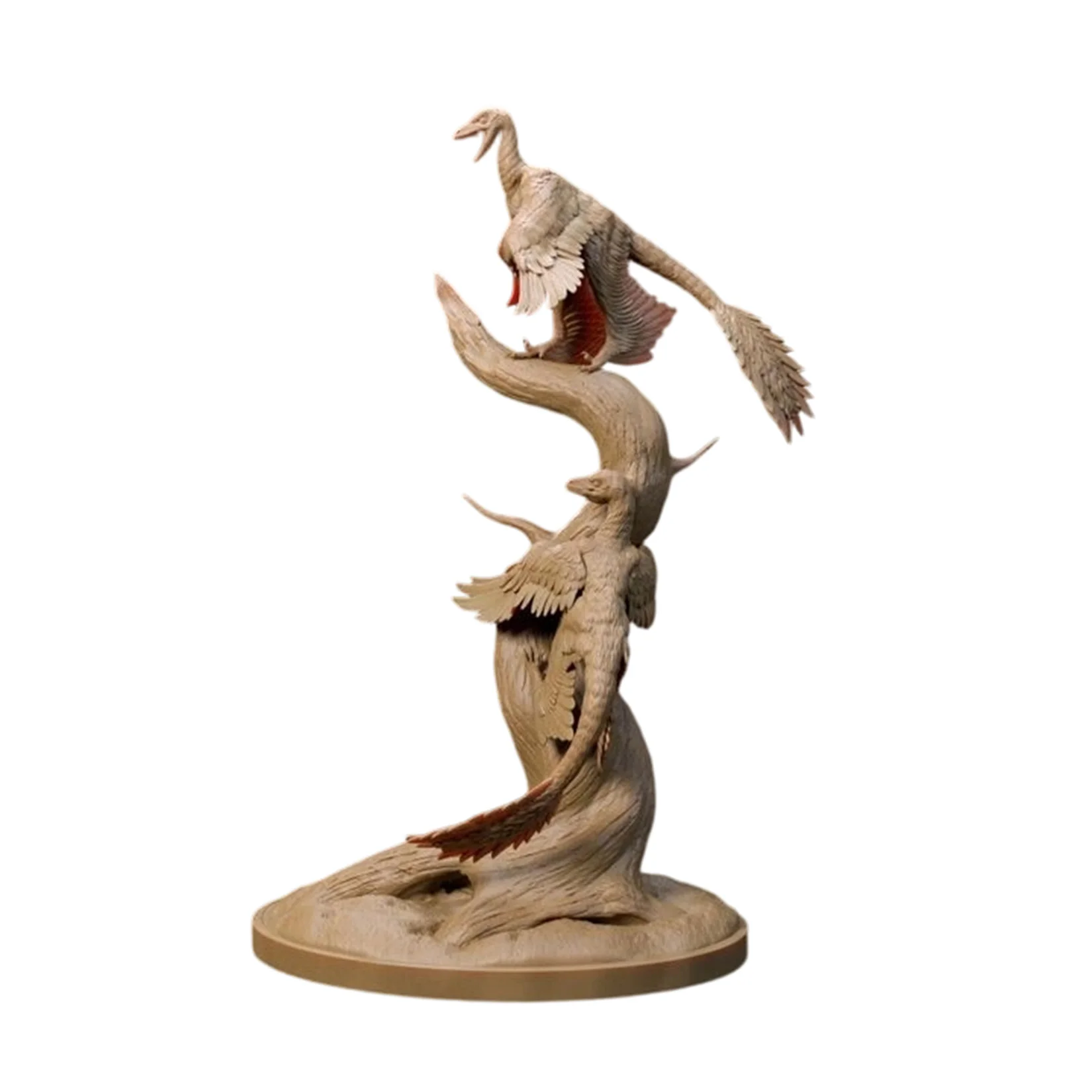 Unpainted Microraptor Pair Model Prehistoric Dinosaur Animal 3D Printed Figure Collectible Resin Decoration Birthday Gift