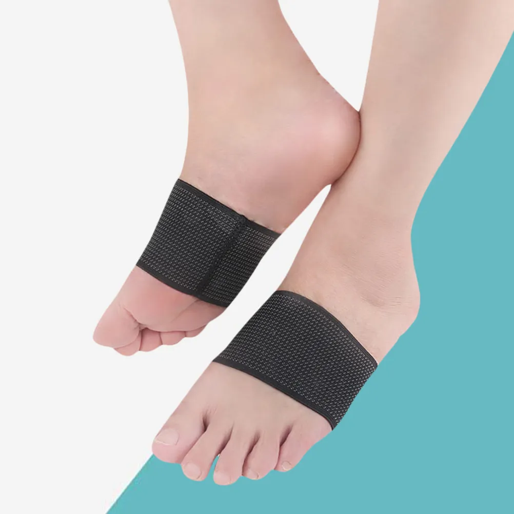 Breathable Arch Support Brace Open Toe Nylon Elastic Sleeve Gentle Compression Foot Pain Relief Arch Cushion Size L Xl Black