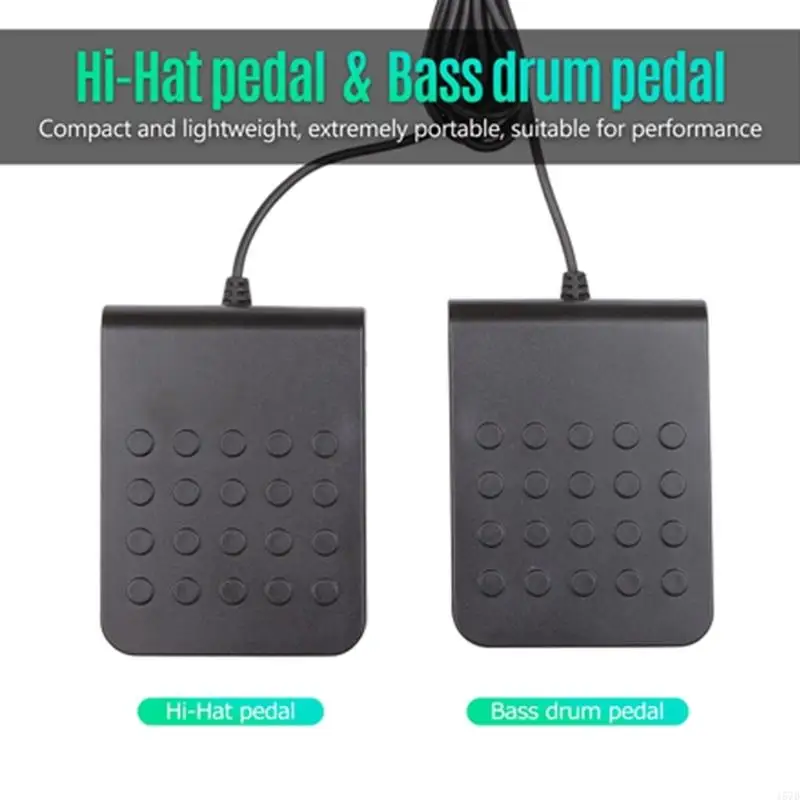 Electronic Drum Pads, 9 Pads Roll-up Practice Drum Set Built-in Speaker and Headphone Drum Sticks and Drum Pedals 157D