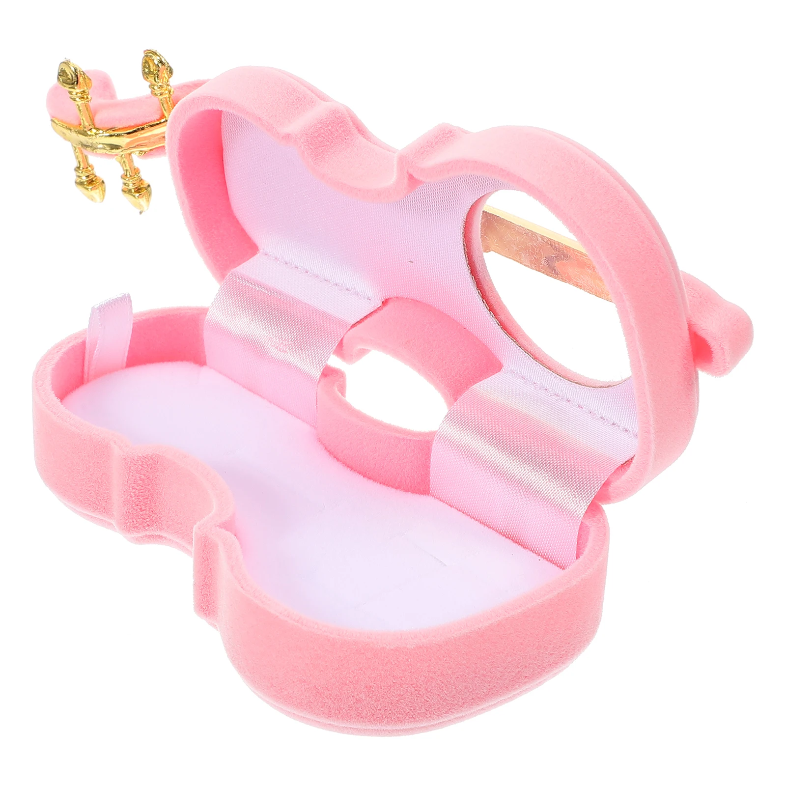

Violin Shaped Jewelry Box Pink Small Storage Case for Rings Necklaces Earrings Travel ganization Trinket Holder