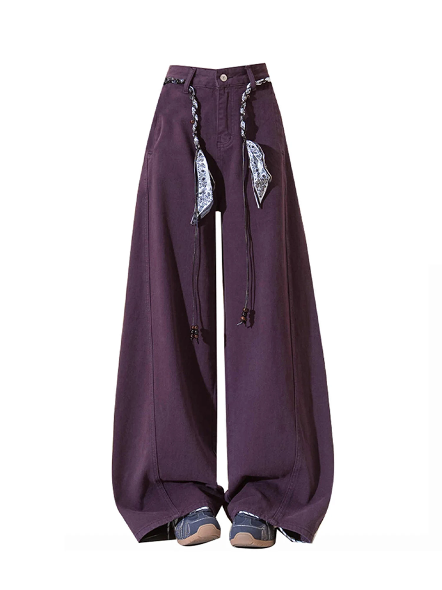 

Women Purple Y2k Baggy Jeans Harajuku 90s Vintage Denim Trousers Japanese 2000s Style Oversize Wide Leg Jeans Pants 2025 Autumn