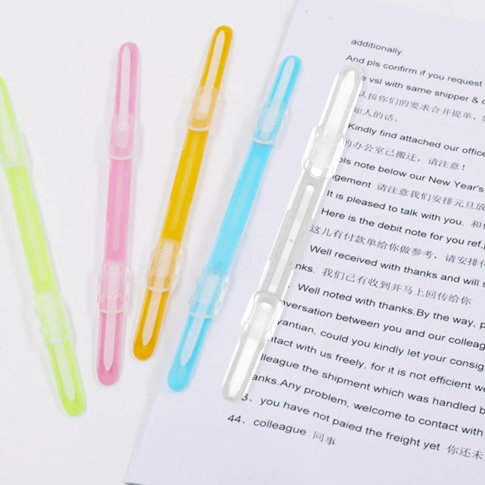 Binder Clips Lightweight Strong Clamping Force Bookbinding Stationery Supplies Plastic Loose Leaf Paper File