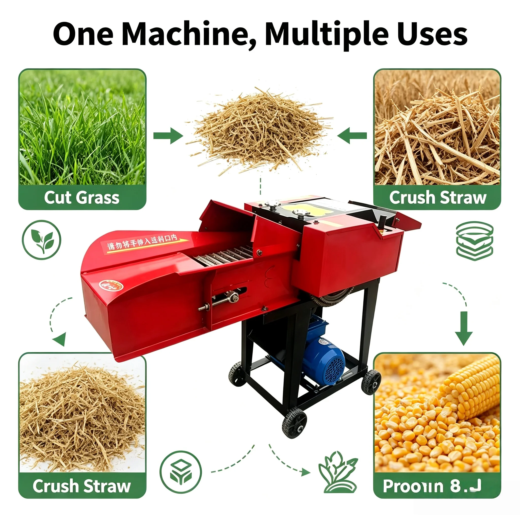 *for Best Price Feed Processing Machines  Electric/Diesel Chaff Cutter  for Farm  Animals Use