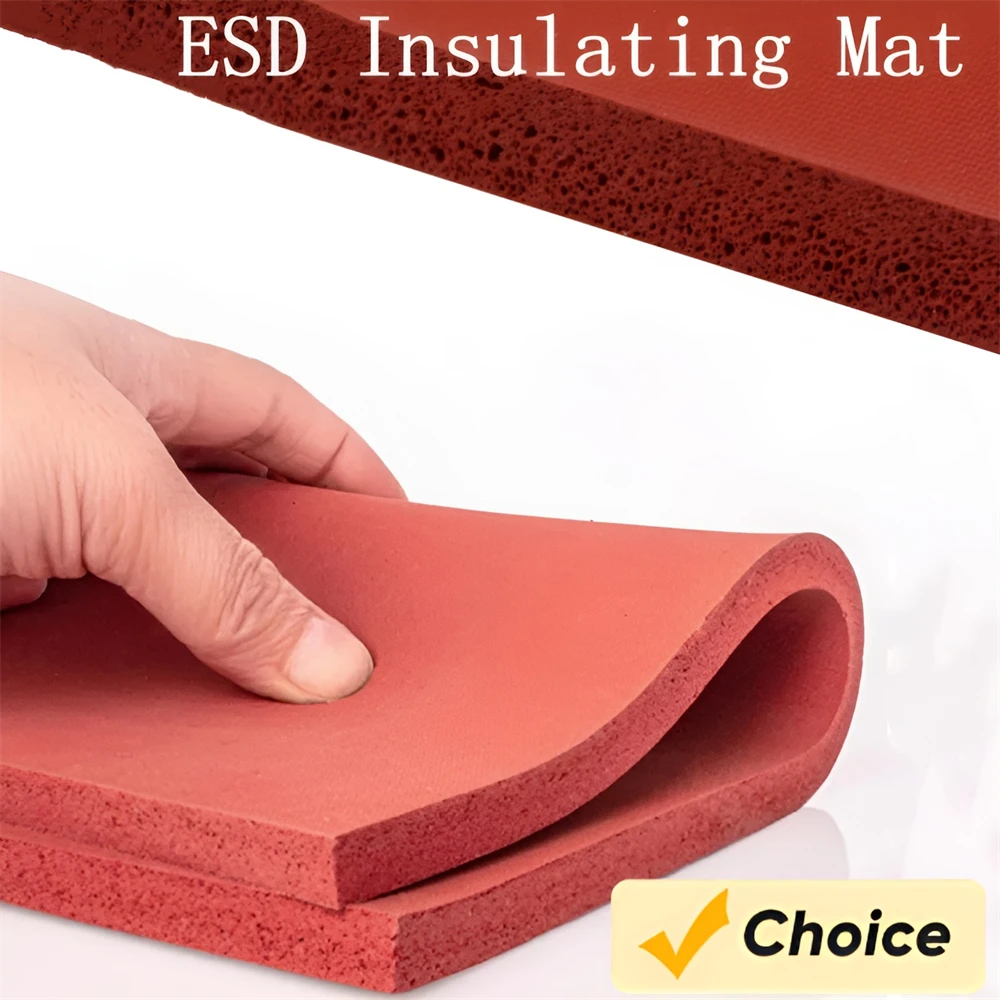 1pc Red Square Rubber Sheet Chemical Resistance High Temperature Rubber Plate 200*250*5mm/8mm Best Phone Repair Tools ESD Mat