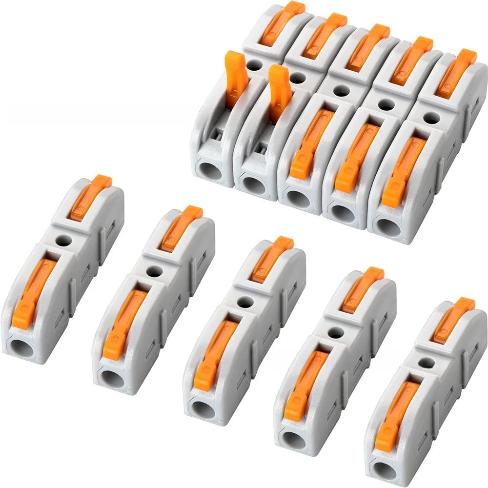 50Pcs SPL-1 Quick Lever Wire Connector, 1 Input 1 Output Fixed Push-in Electrical Terminals