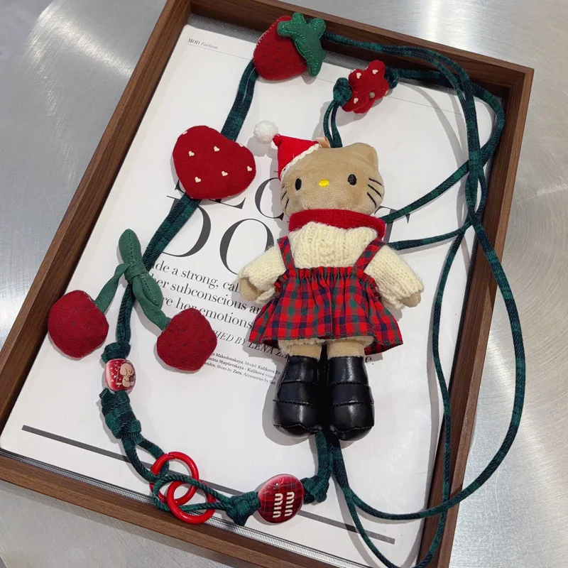 

Анимация Hello Kitty DIY ручная работа из бисера веревка плюшевая кукла брелок PP хлопок мягкая кукла Kawaii школьная сумка украшение подарок