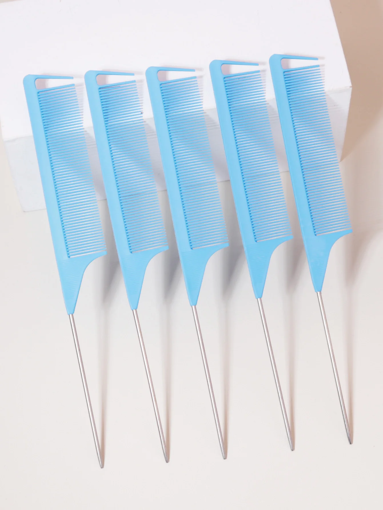 5pcs 스틸 바늘 마우스 테일 빗 세트, 눈물 치아 빗, 컬링, 땋기 및 스타일링에 적합, 모두에게 적합