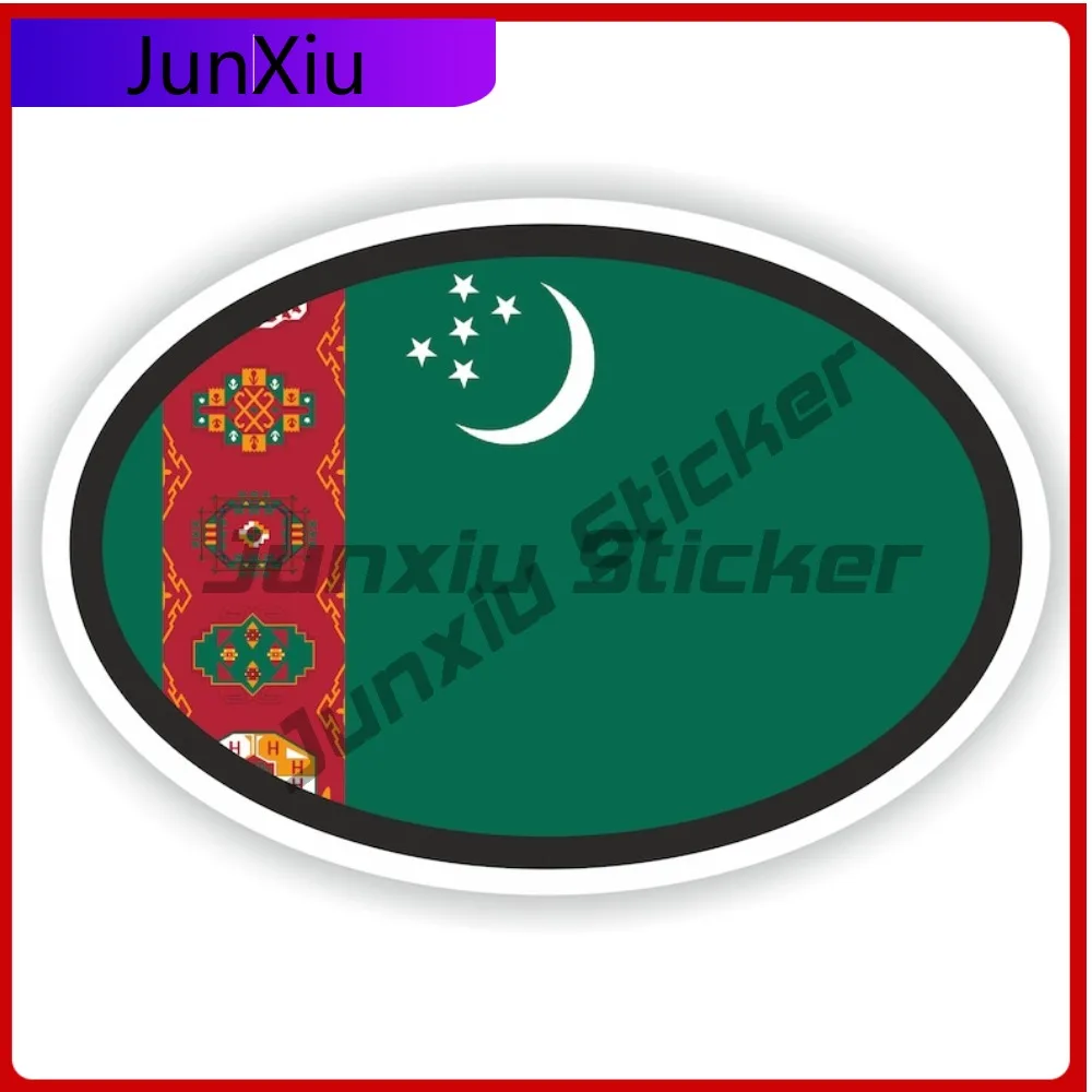 

Turkmenistan Flag Oval Sticker Waterproof Decals Boat Cars Decals Vinyl Custom Waterproof Decoration Funny Rv Stickers Suv Windo