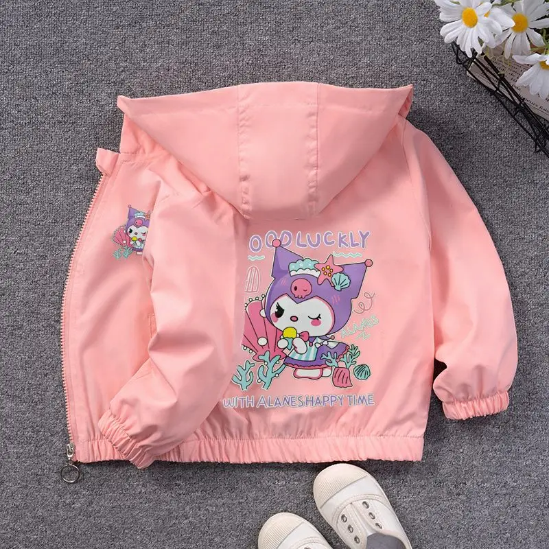 

Kawaii Kuromi My Melody Sanrio Student Cute Cartoon Jacket Children Comfortable Long Sleeved Top Windbreaker Gift for Girls
