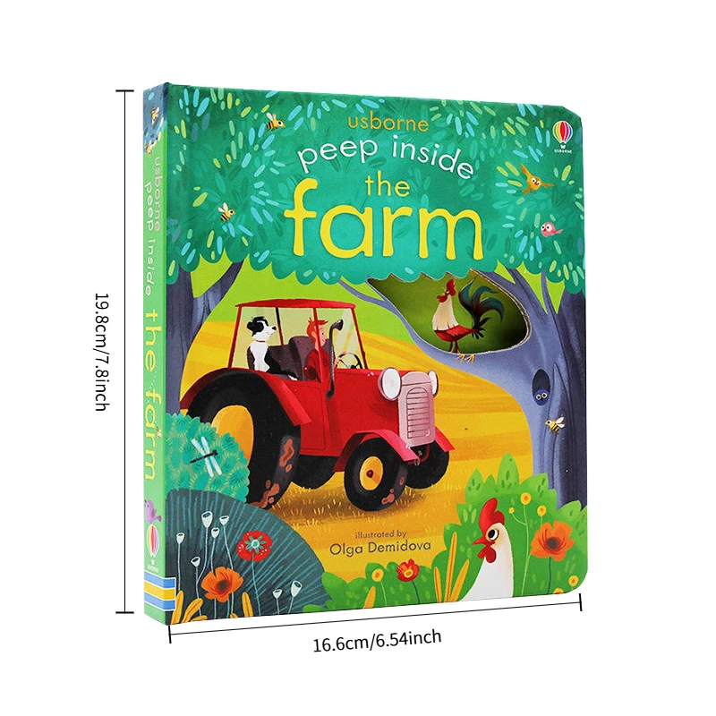 Usborne Peep inside the farm 3D Stereoscopic English Educational Picture Book Beginner Level Ideal for Learning English