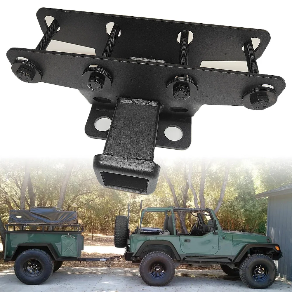 Trailer Tow Hitch 2INCH Car Receiver Hitch For Jeep Wrangler JK 2007-2017 JL 2018+ Heavy Duty Steel Trailer Tow Hook