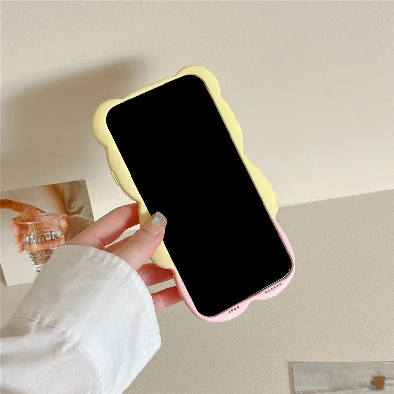 Cartoon Eisbär Handy für iPhone 11 12 13 14 15Promax gelb Spleißen Persönlichkeit weiche Silikons chale