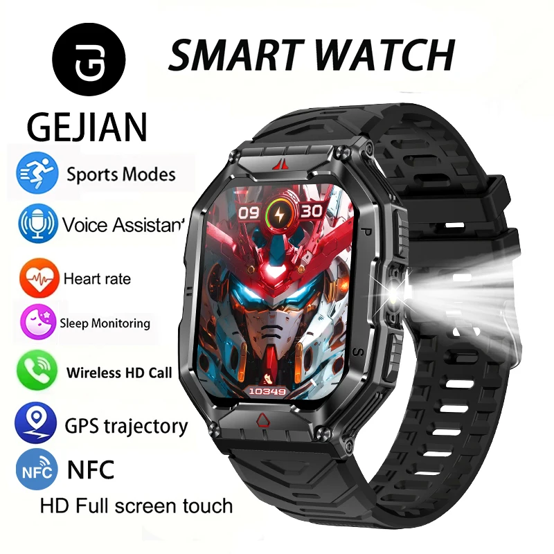 

Смарт-часы GEJIAN Sports с AMOLED HD-экраном, мониторингом здоровья, Bluetooth-звонками, водонепроницаемостью 1ATM и GPS-трекингом