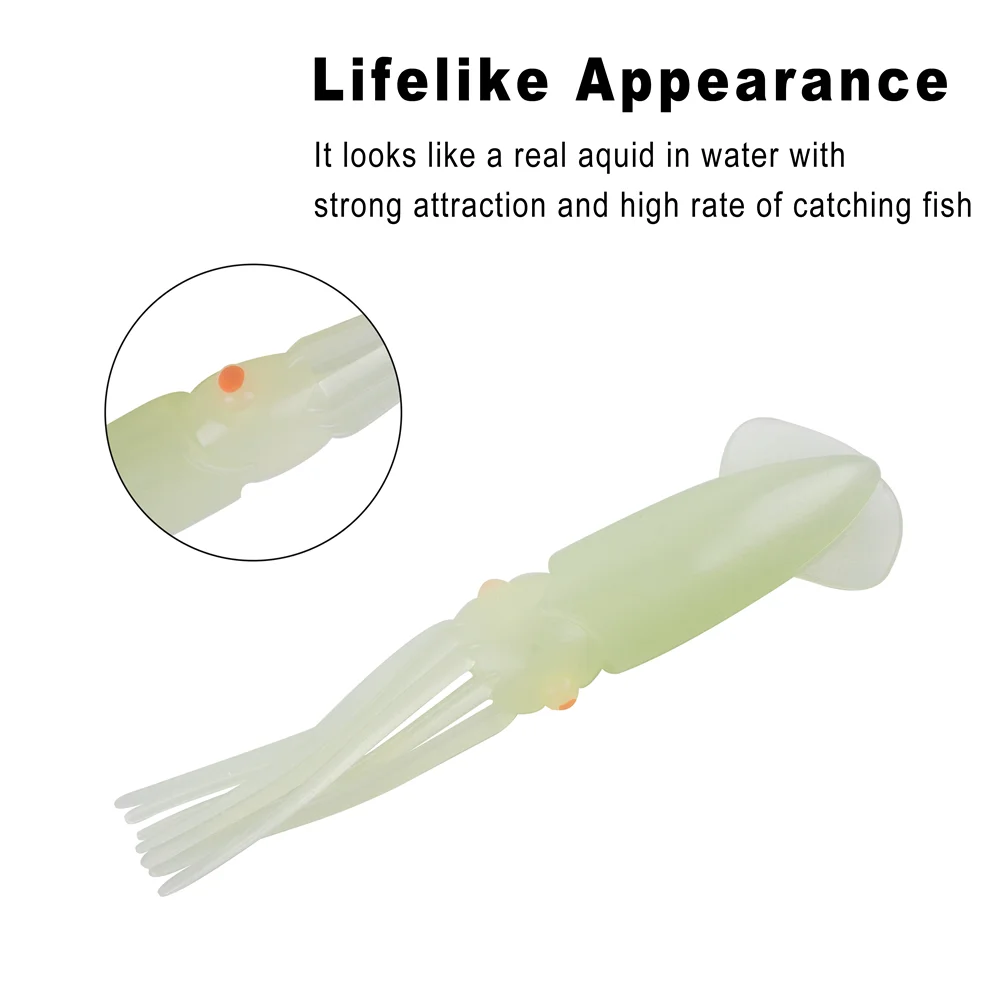 8Pcs Luminous Octopus Skirts fishing lure Trolling Saltwater Glow Squid Skirts Artificial Bait for Marlin Grouper Tuna jig fishi