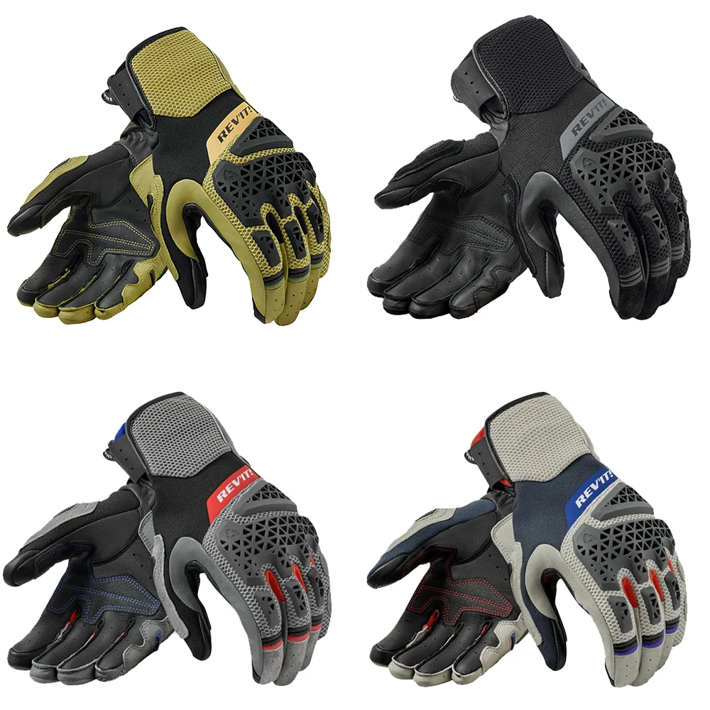 ريفيت ساند 5 قفازات جلد طبيعي شبكة نسيج شاشة تعمل باللمس دراجة نارية سباق ركوب الخيل