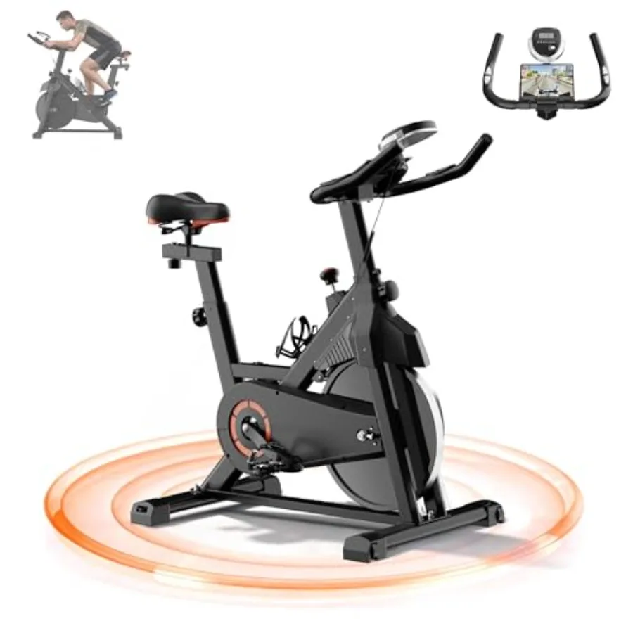 

Велотренажер для дома с бесшумным ременным приводом, черный, регулируемый, с нагрузкой до 150 кг, улучшенный, комфортный