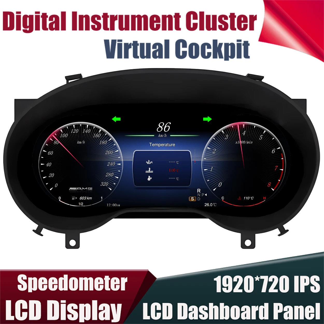 

12.3''Inch Digital Instrument Cluster Speedometer For Mercedes Benz CLA/GLA-Class X156 C117 W117 LCD Dashboard Panel Screen ODO
