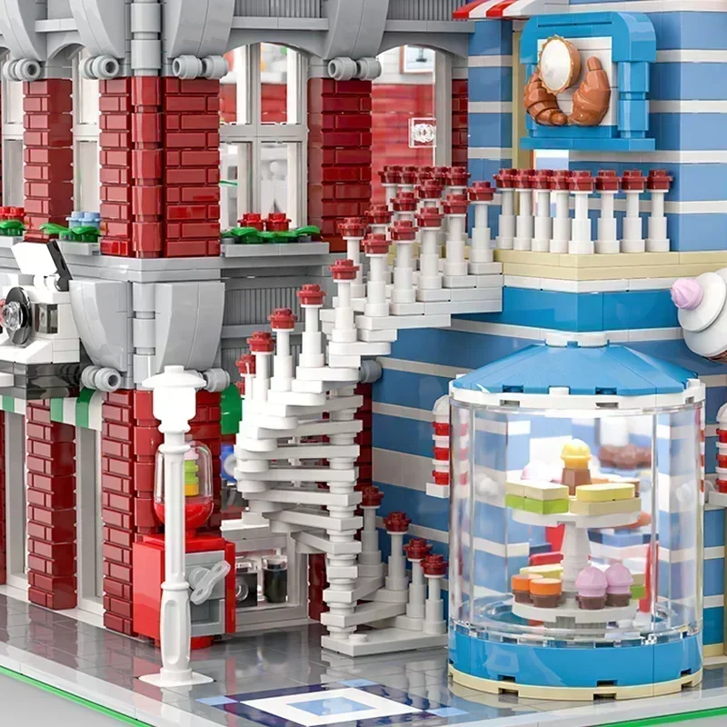 Moc Bouwstenen Stad Street View Model Hoek Gebouw Technologie Modulaire Blokken Geschenken Kerst Speelgoed DIY Sets Montage