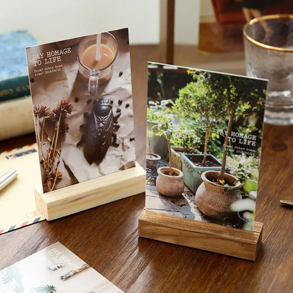 Photo Picture Events Wooden Table Number Elegant Sign Note Holder Place Card Holder Decoration Display Stand