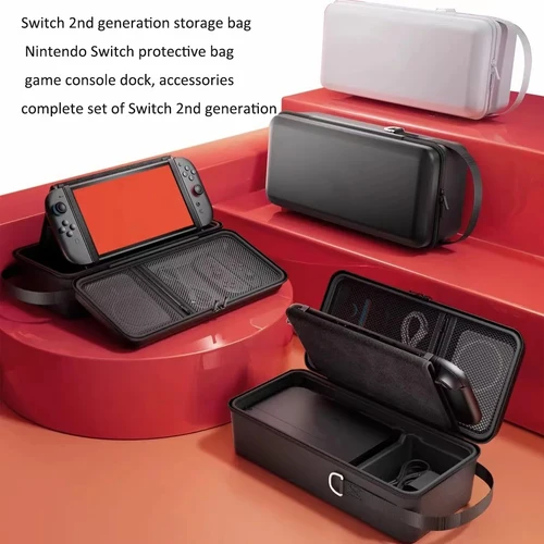 Imagen 1 del producto Nueva Bolsa de Almacenamiento 2025 para Switch 2 con Cubierta Protectora OLED, Bolsa Rígida Portátil de Gran Capacidad con Soporte