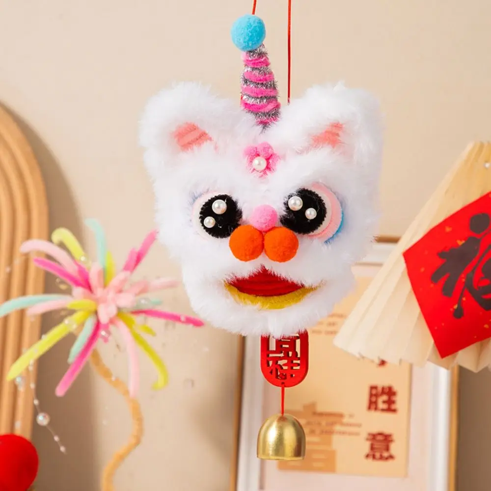 Material Package DIY Lion Dance Toy Iron Wire Strip Stick Twist Wire Handmade Plush New Year Craft Small Bell Realistic