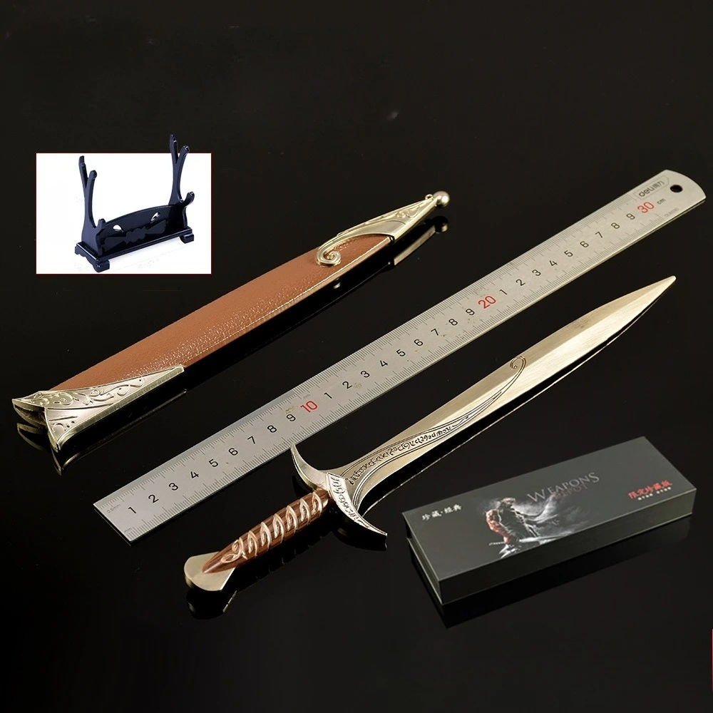 30 CM Ring King Movie Peripherals Sting Sword Metal Craft Weapon Model Gift Box Collectible Desk Ornaments Creative Gifts Toy