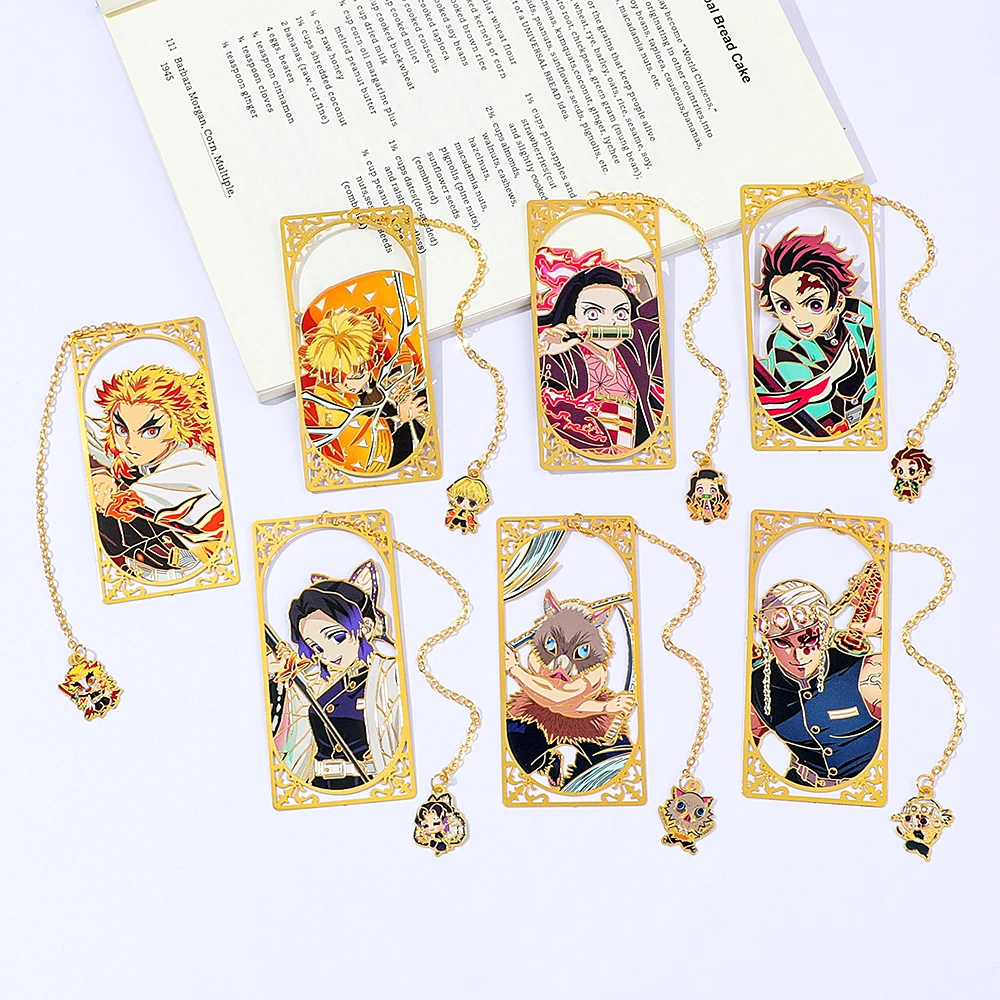 Demon Slayer Metal Bookmark, Anime Fans and Manga Readers, for Reading Study Library Use, Birthday Christmas Holiday Gift