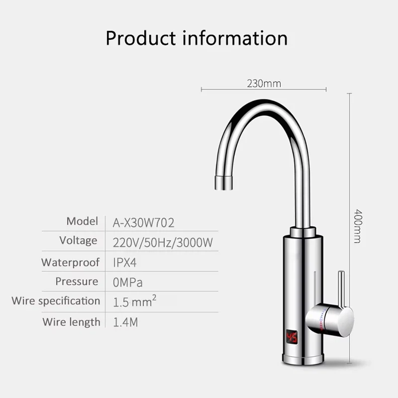 220v電気タンクレス給湯器-インスタントキッチン蛇口ミキサータップ-2-in-1流水加熱システム-電気給湯器