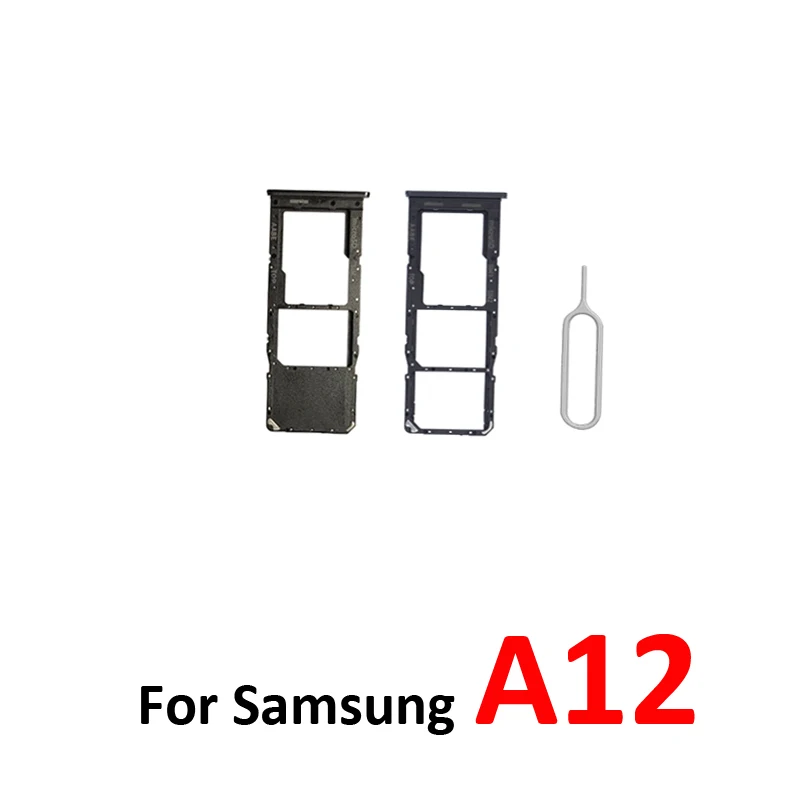 Bandeja para SIM y micro SD para Samsung Galaxy A12 A125 A125F A127 A127F, color negro y azul 3