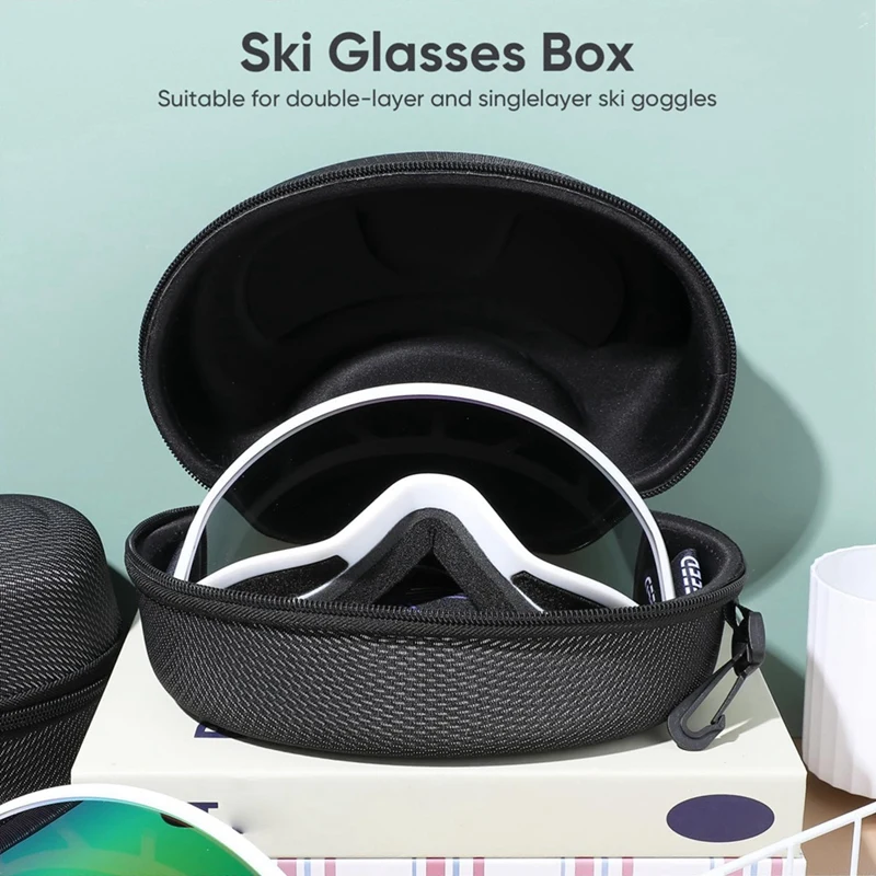 2Pcs Glasses Case Storage Sunglasses Snowboard Riding Glasses For Motorcycles Ski Lens Eyewear Case Durable Easy Install