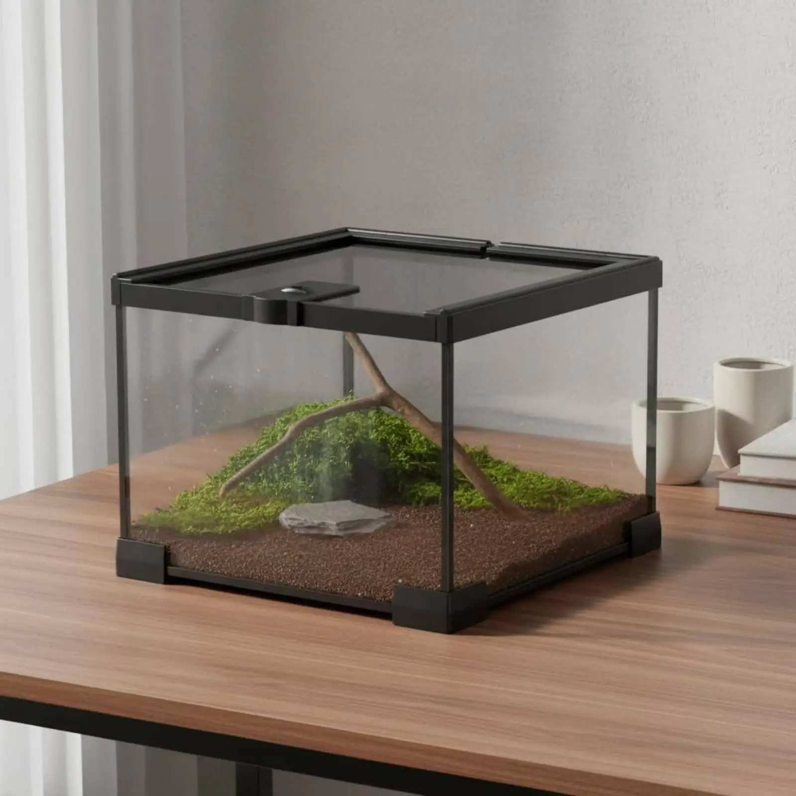 Ventilated Glass Reptile Habitat Tank Secure Lock Top Pet Enclosure Terrarium Box for Serpent Lizard Gecko - view 4