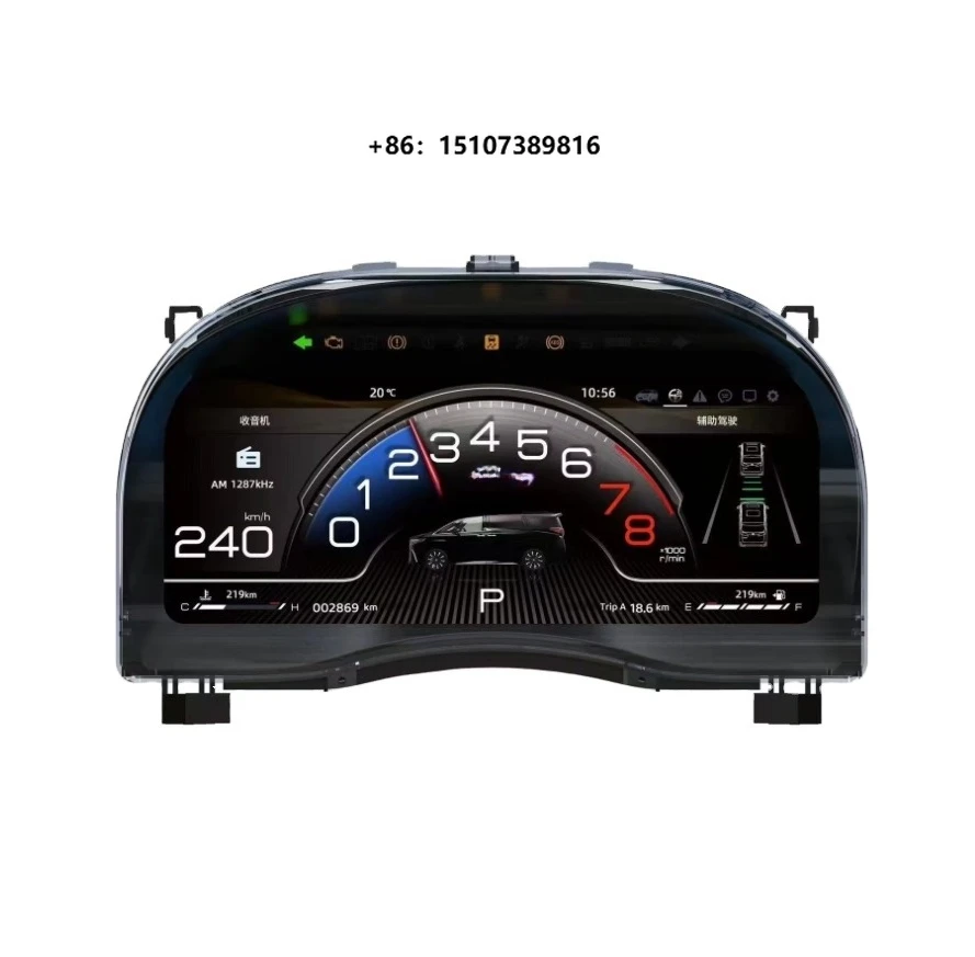 Upgrade Speedometer Panel Digital Instrument Cluster for Toyota Alphard 20/30/35 Series 2008-2015 LCD Cluster