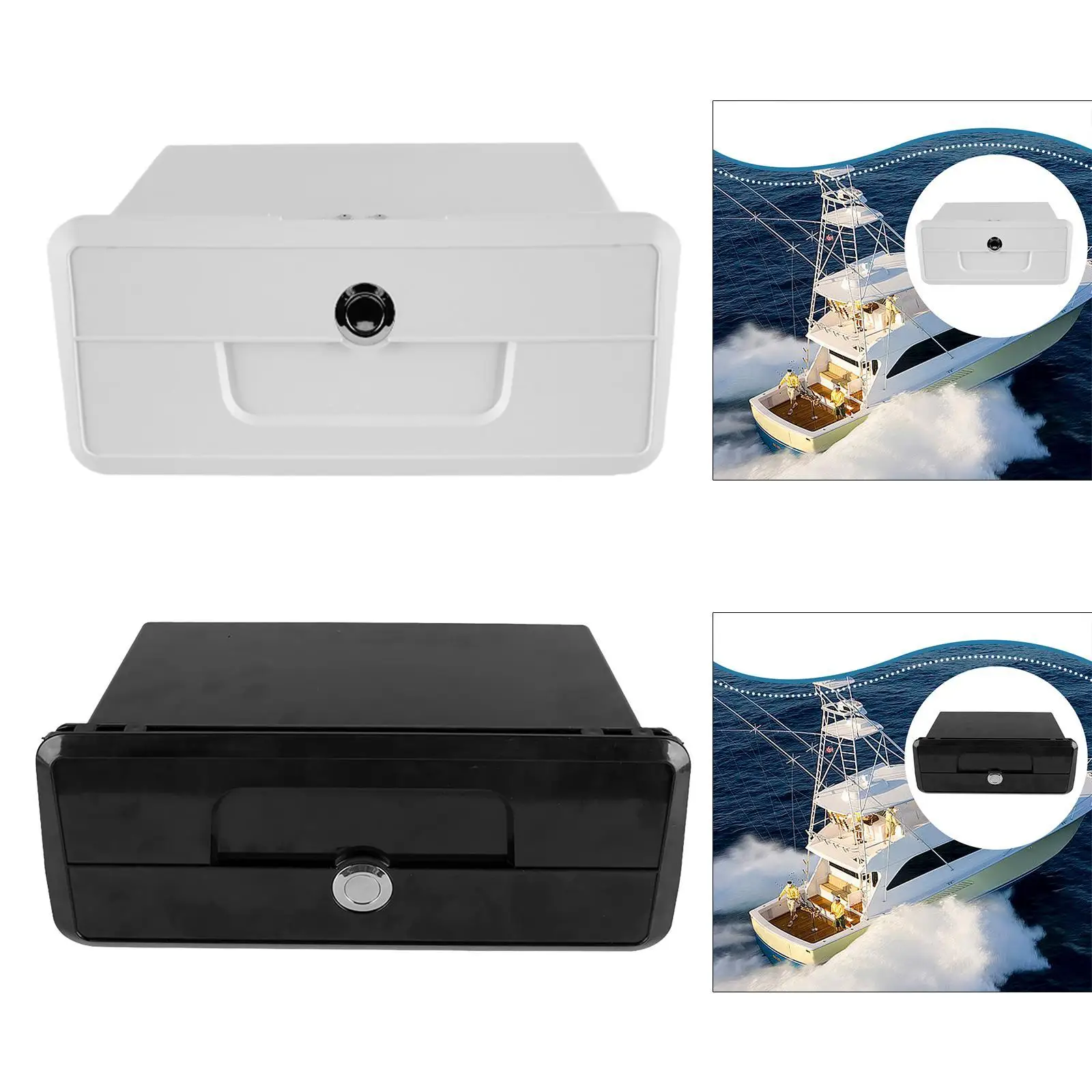 

Marine Boat Storage Box Container with Lock, Lightweight Lockable Boat Glove Box