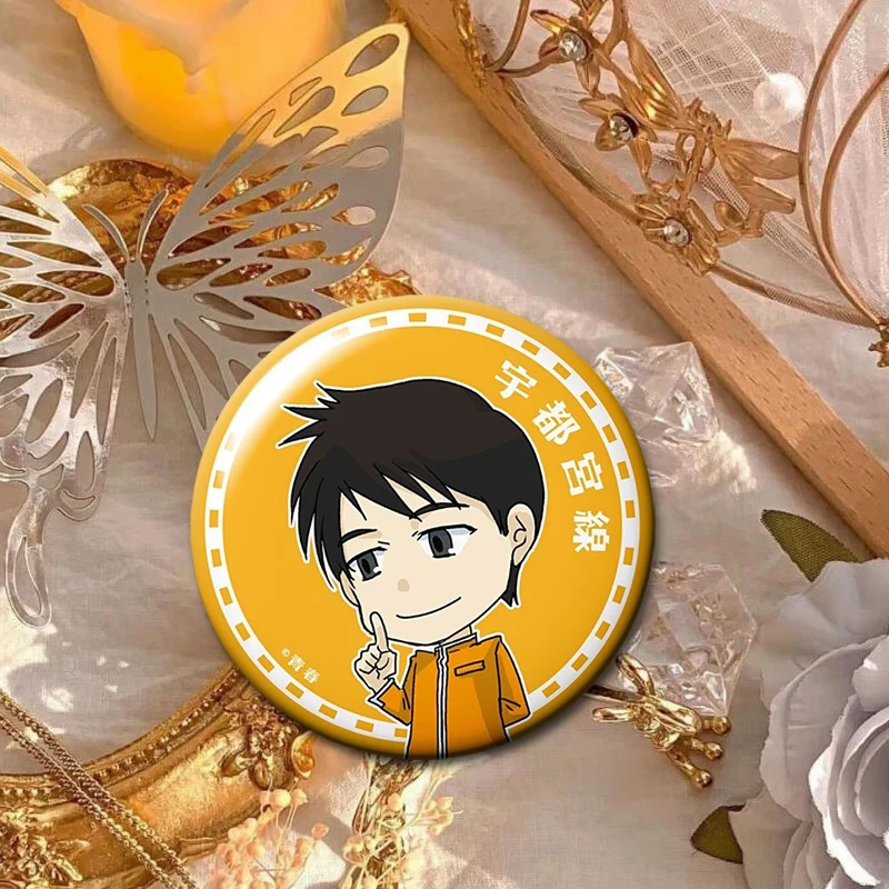 Anime Aoharu Tetsudo Character Icon Badges Tinplate Button Pin Creative Brooches for Clothes Bag Decor Jewelry Accessories Gifts