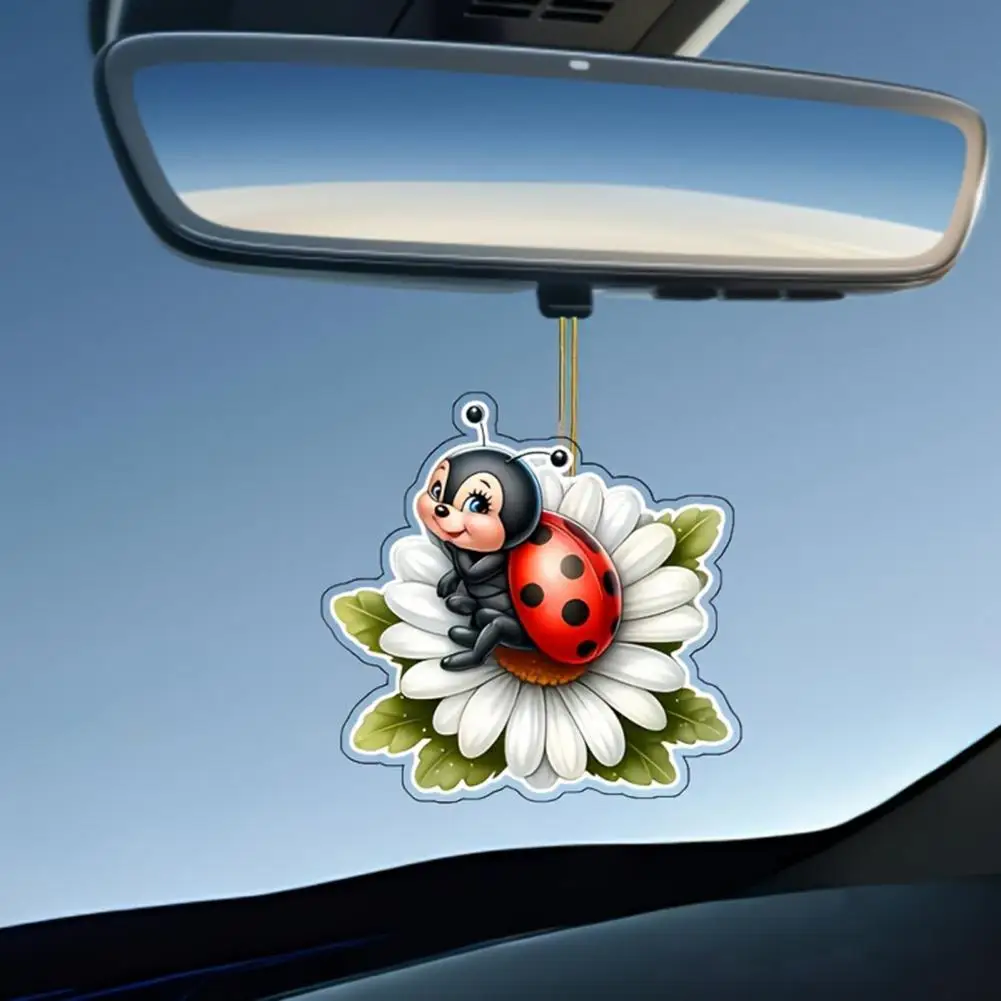 

Acrylic Christmas Decor Hanging Ornament Adorable Ladybug Pendant Mirror Charm for Nature Lovers Cute Car Ornament
