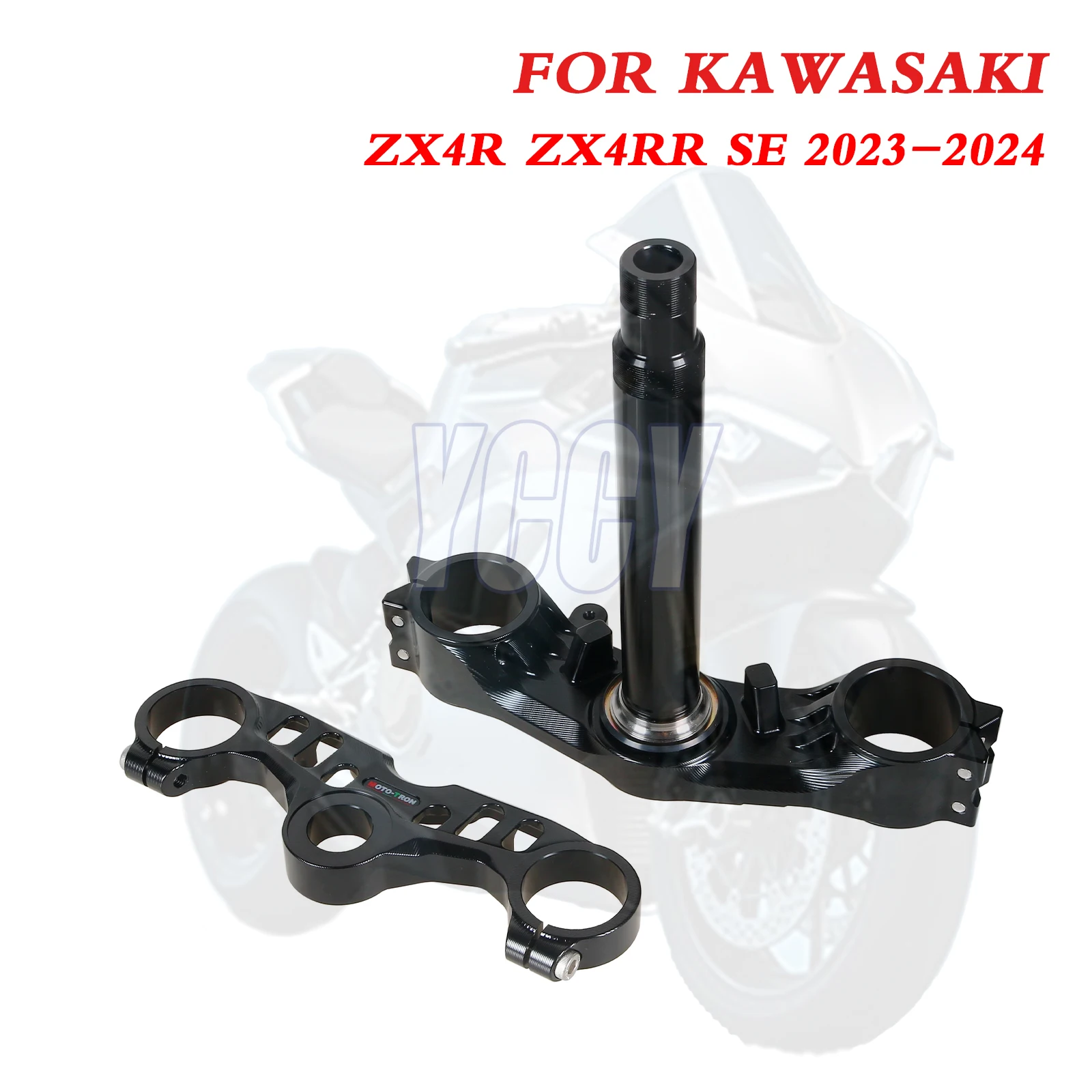 Motorcycle Lower Upper Triple Tree Clamp Directional Column Steering Stem Fit For KAWASAKI ZX4R ZX4RR ZX-4R SE 4R 4RR 2023-2024
