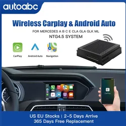 AUTOABC Wireless Carplay Android Auto For Mercedes Benz A B C E CLA GLA GLK ML NTG4.5 System Becker Interface Module Navigation