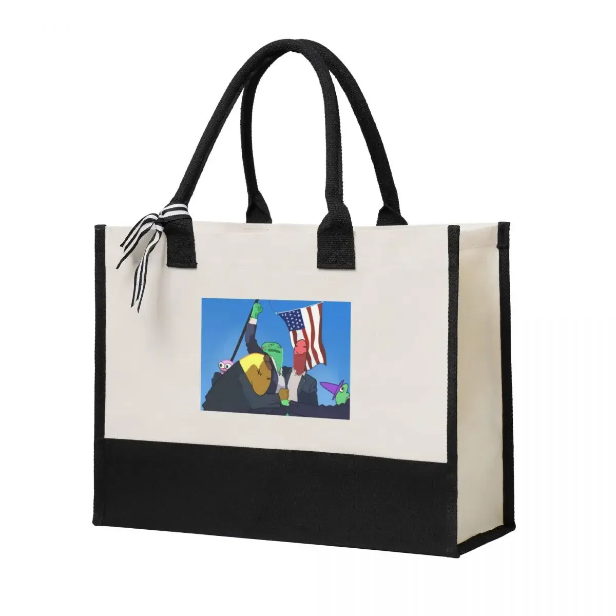 

Canvas Gift Shopping Bag Mr. Frog GET DOWN Canvas Large Capacity Bag Customizable Quality Gifts