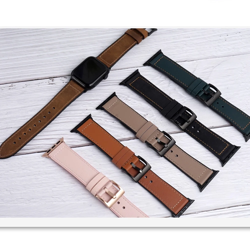 Armband für Apple Watch 11 10 Band 46 mm 42 mm 44 mm 45 mm 49 mm 41 40 Leder + Silikon-Correa-Armband iWatch Serie 9 Ultra 3 8 7 6 SE