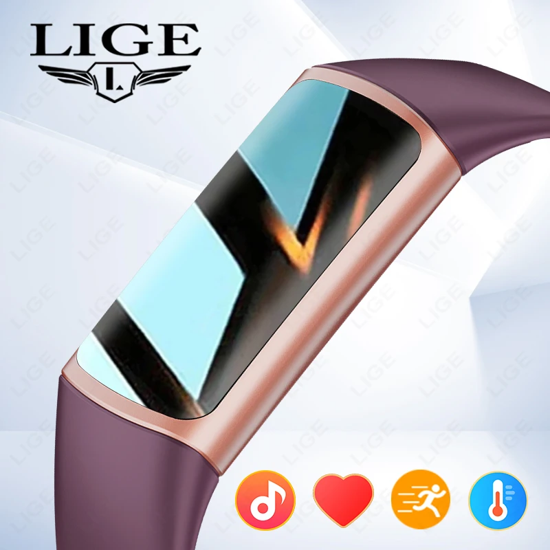 

LIGE 2025 Smart Wristband Sport Fitness Heart Rate Tracker Smartwatch AMOLED Screen Waterproof Smart Bracelet For Men Women New
