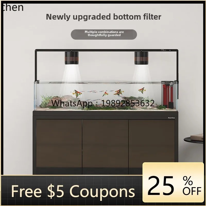 YGG  natural pebble original tank, creative landscaping three lakes cichlid ecological fish tank