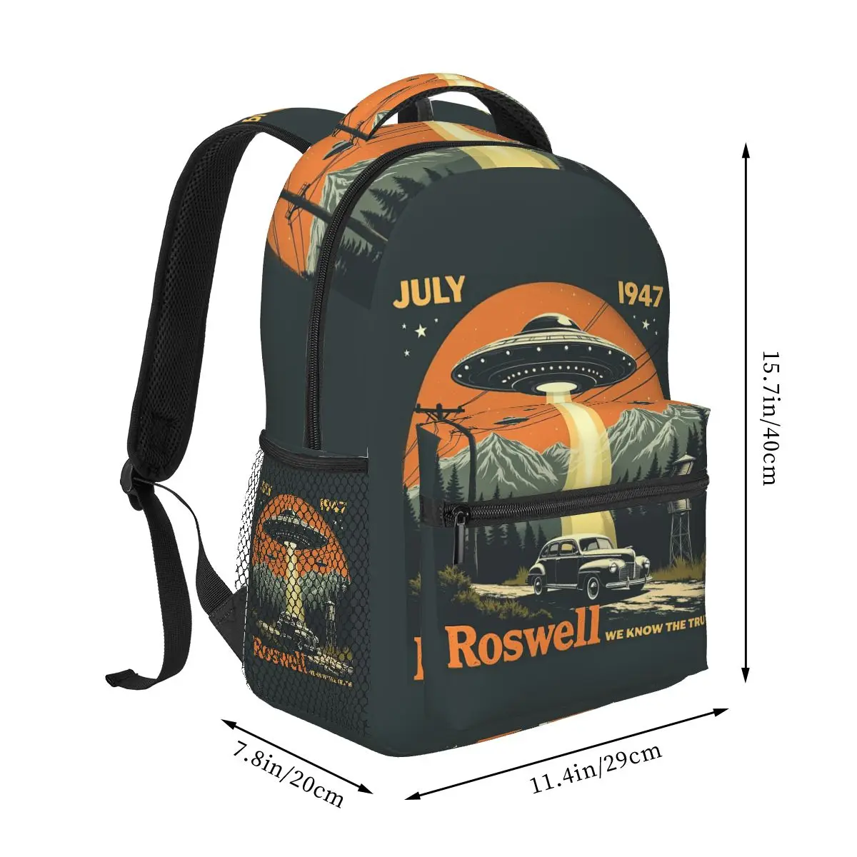 Roswell July 1947 We Know The Truth Backpack Hot Sale Daypack Large Capacity BookBag School Bag Shoulder Bags for Men Women