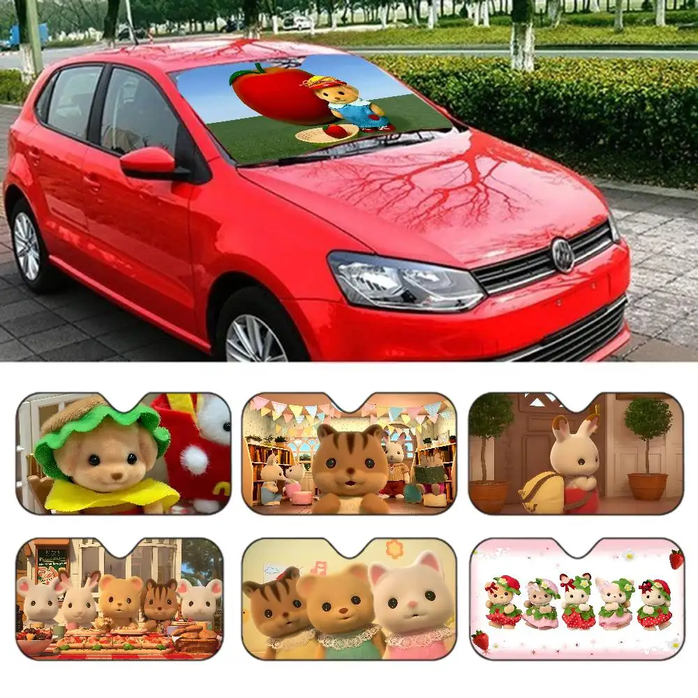 S-Sylvanian Families ظلة الزجاج الأمامي أضعاف متابعة الزجاج الأمامي للسيارة 70x130 سنتيمتر نافذة السيارة غطاء الزجاج الأمامي عاكس الحرارة #4