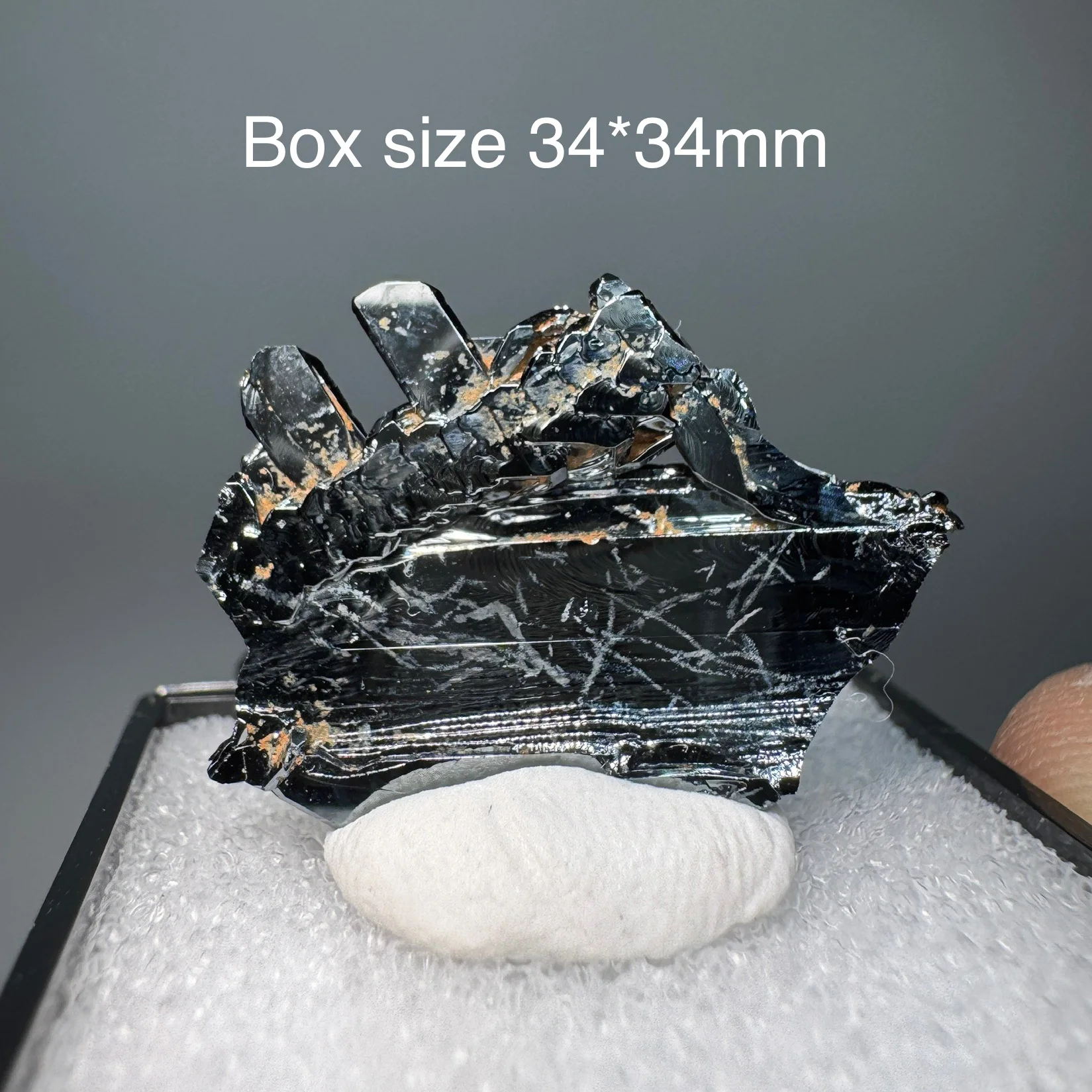 Natural Moroccan Slice Raw Specularite Mineral Specimen Specular Hematite Healing Stone Home Decor Box Size 34X34mm
